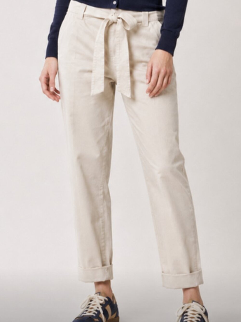 Rachel Zoe Beige Paperbag Pants Women's Size 8 Tie Waist Cropped Trousers
